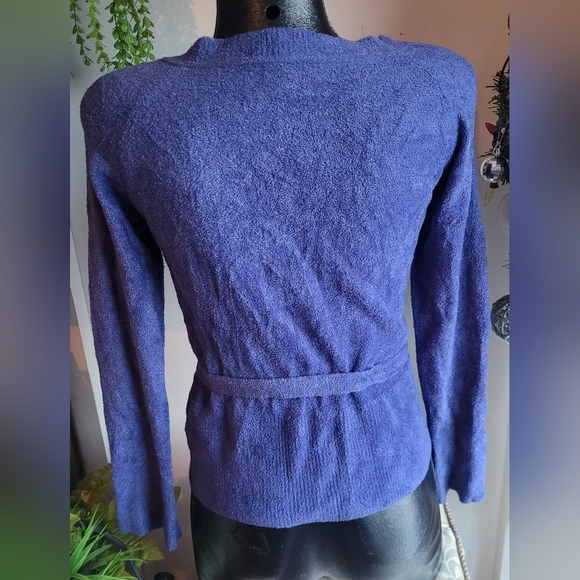 Dalia Blue Sweater with Matching Fabric Belt S - Picture 6 of 8